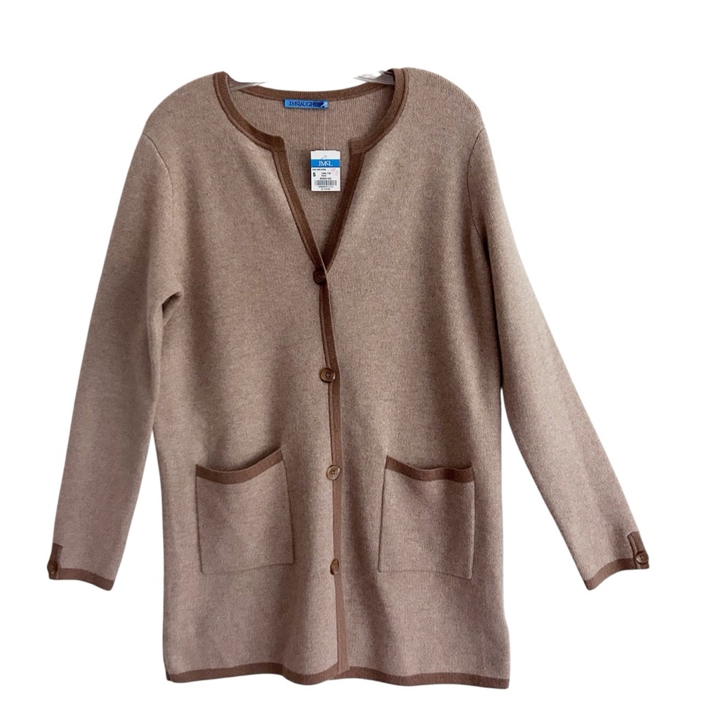 NEW J. McLaughlin Nan Camel Tan Cashmere Long Cardigan S
